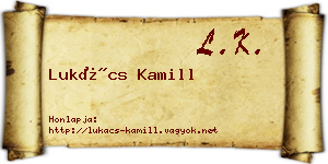 Lukács Kamill névjegykártya