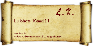Lukács Kamill névjegykártya