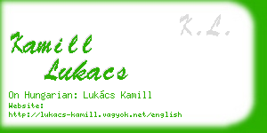 kamill lukacs business card
